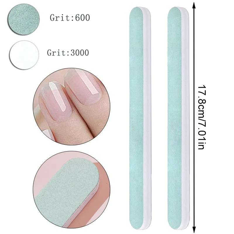 10 Piezas/Lote Arte de Uñas Limas Profesionales de 100/180 Granos Esponja Bloque Pulidor Pincel Kit de Tijeras de Uñas con Corta Cutículas Empujadores Manic 5
