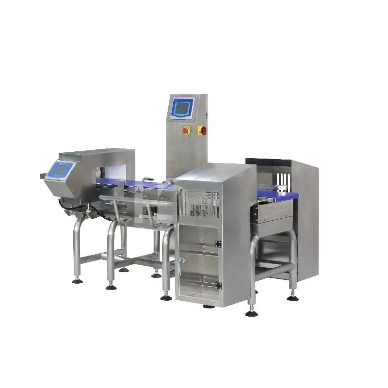 Customized 3 Screen Languages Combined Metal Detector And Check Weigher Food Inspection Equipment