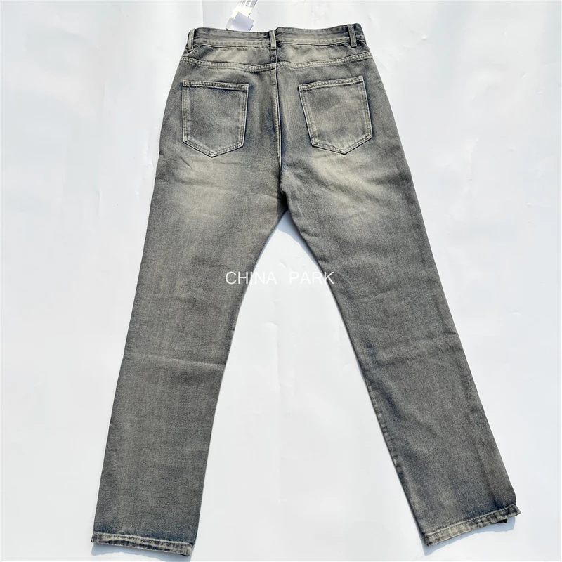 Hole CAVEMPT C.E Jeans Men Women 1:1 Best Quality Niche Washed Zipper Cav Empt Jeans Trouser