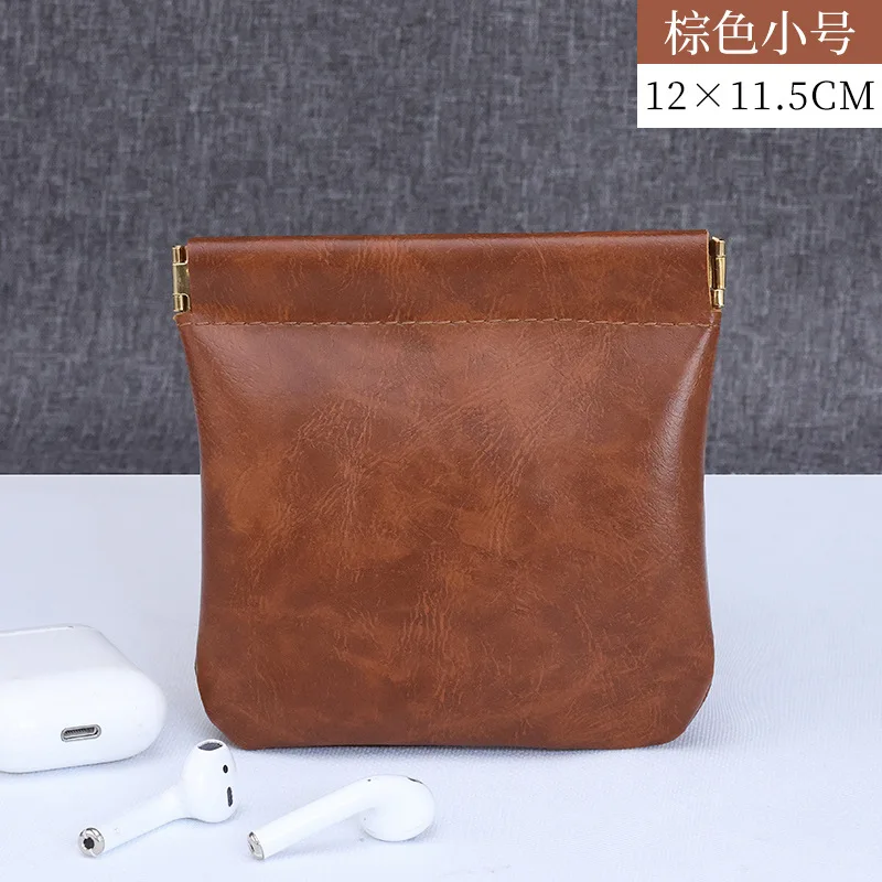 Portable Dark Grain Storage Bag Automatically Closes Data Cable Power Charger Wired Headphone Lipstick Waterproof  Storage Bag