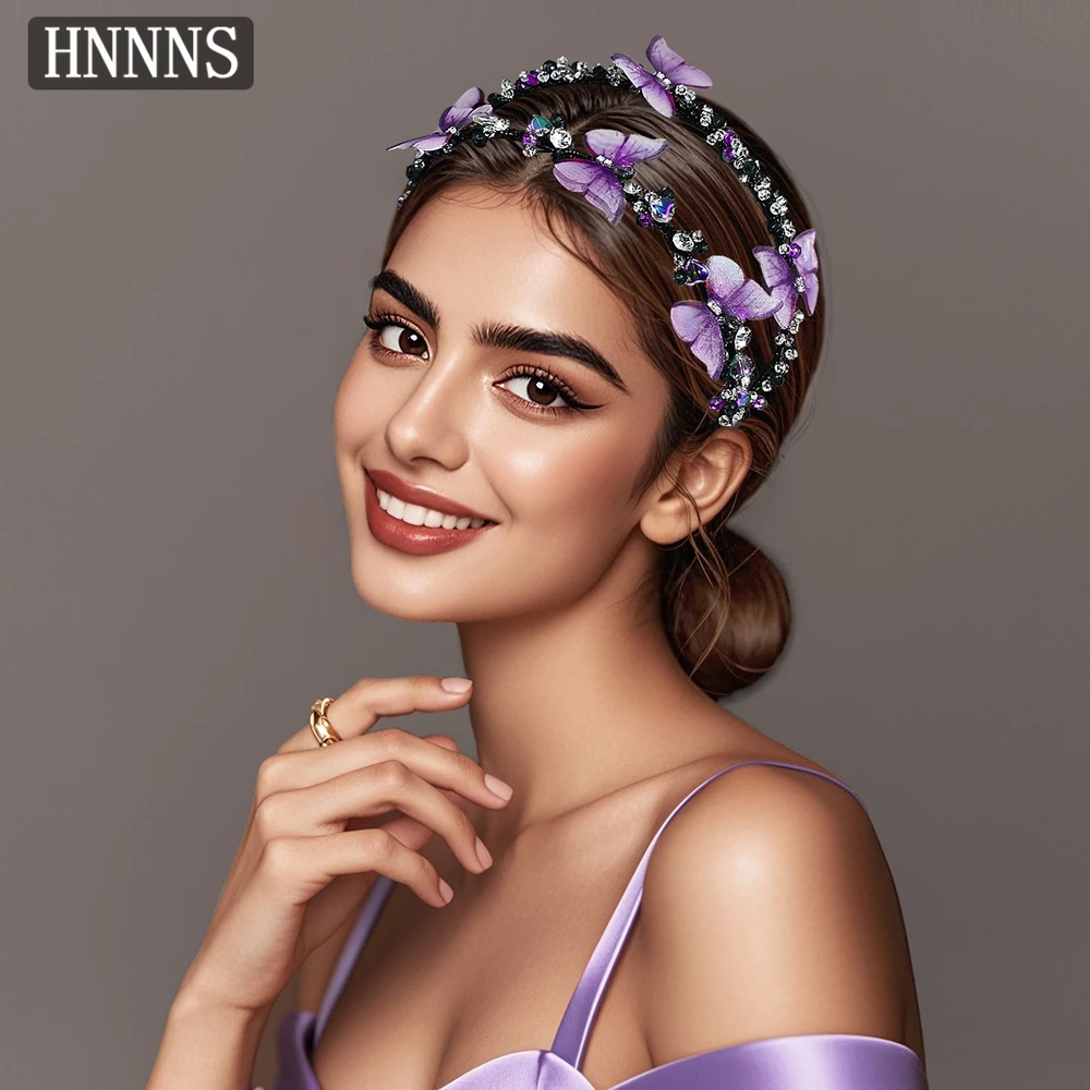 TOPQUEEN جميلة الزفاف الجنية عقال اليدوية أنيقة فراشة المياه الماس السيدات مأدبة الشعر الحلي YXA160