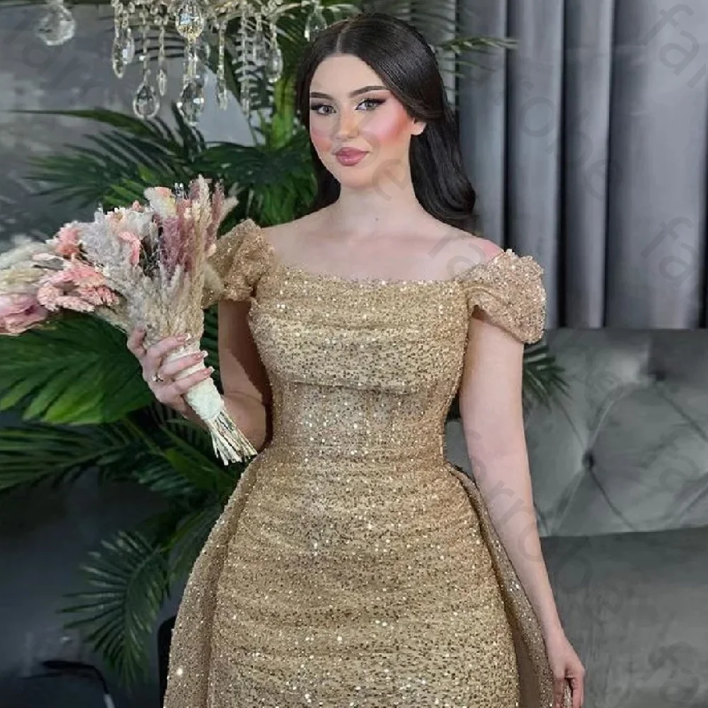 

Customized Sparkly Sequins Prom Dress Off Shoulder Mermaid Evening Dresses Long Formal Party Gown Celebrity Robes De Soirée