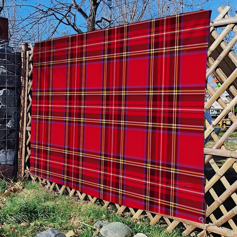 Modern Black Tartan Family Gatherings Outdoor Atmosphere Flags Camping Decorations Banners