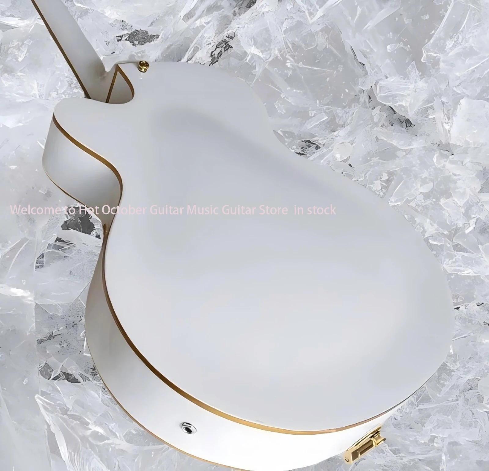 حار بيع نوعية جيدة الأبيض Fal-con شبه جوفاء الجسم الجاز الغيتار الكهربائي مع Bigs Tremolo الأبنوس الأصابع ، جودة عالية يمكن