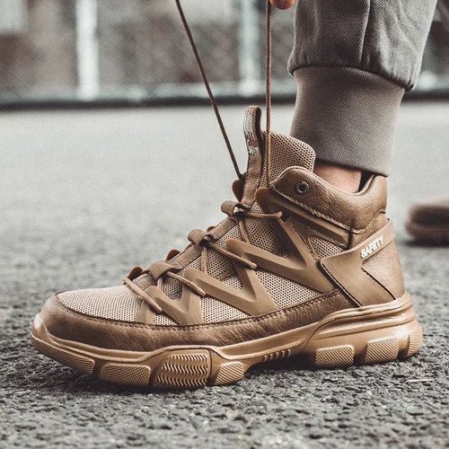 Imagen 2 del producto Zapatos de seguridad para el trabajo, botas de seguridad para hombres, zapatos de trabajo antigolpes con cabeza de acero y plástico, botas de trabajo para hombres, zapatillas de seguridad antipuñaladas