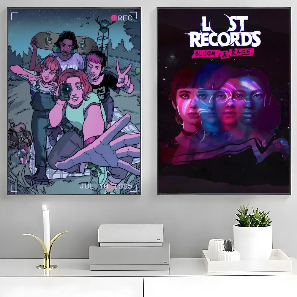 Game Lost Records: Bloom & Rage Poster Poster Stickers Painting Mural HD Wall Decals for Bedroom Living Room Home Self-Adhesive