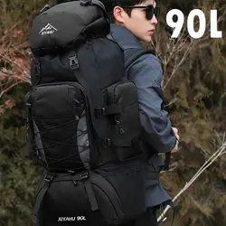 Large 90L  Large Capacity Outdoor Climbing Travel Bag Camping Backpack Waterproof Hiking Trekking Sport Bag  Men Women