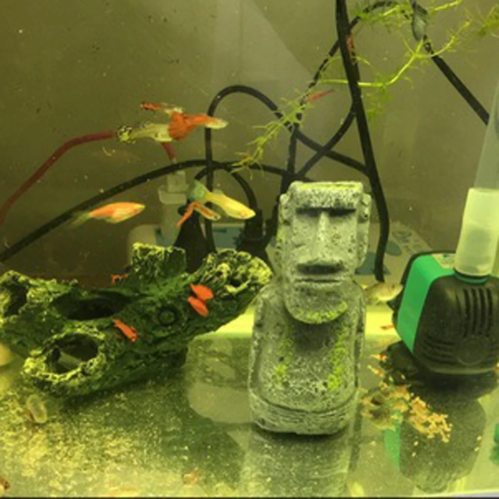 Creative World Famous Scenery Building Chile Easter Island Moai Statue Living Room Fishbowl Decoration Craft Medium 17CM
