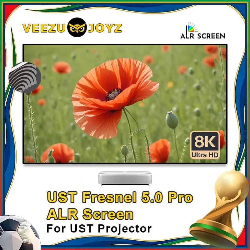 Fresnel 5.0 Pro ALR UST Projection Screen 72-120Inch- Fixed Frame Ambient Light Rejecting for 4K 8K 3D For UST Projectors