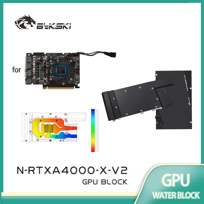 Bykski N-RTXA4000-X-V2 GPU bloque de agua para Leadtek NVIDIA Quadro RTXA4000 tarjeta gráfica refrigerada/con enfriamiento de radiador de plano posterior