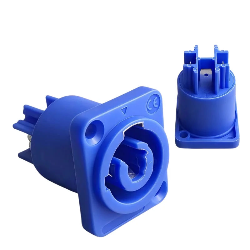 1pcs 3Pins Female Powercon Panel Mount Jack Socket Blue Chassis Plug Panel Adapter Professional Speaker Connector 250V20A