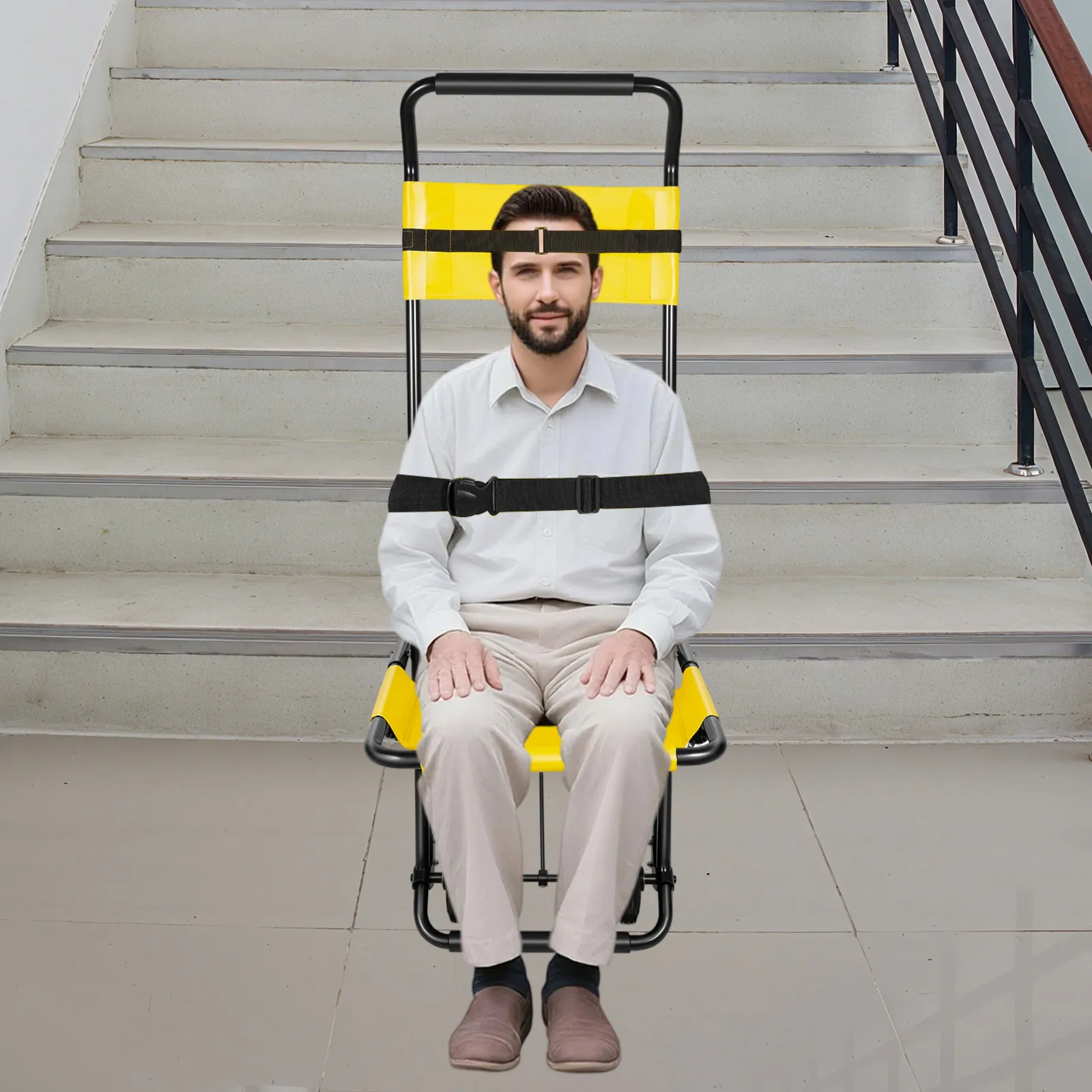 كرسي درج النقل اليدوي المحمول يتحمل 350.53 رطل كرسي إخلاء قابل للطي للنقل اليومي والحركة