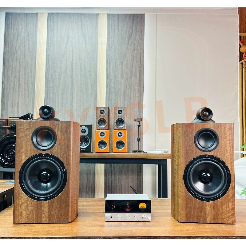 KYYSLB Fever Home HIFI Speakers Passive 6.5 Inch 3-way Bookshelf High Fidelity Audio Sound Amplifier Speaker