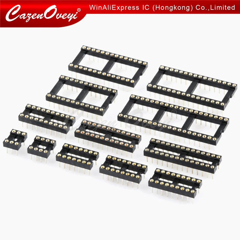 5PCS Round Hole IC socket Connector DIP 6 8 14 16 18 20 24 28 32 40 pin Sockets DIP6 DIP8 DIP14 DIP16 DIP18 DIP20 DIP28 DIP40