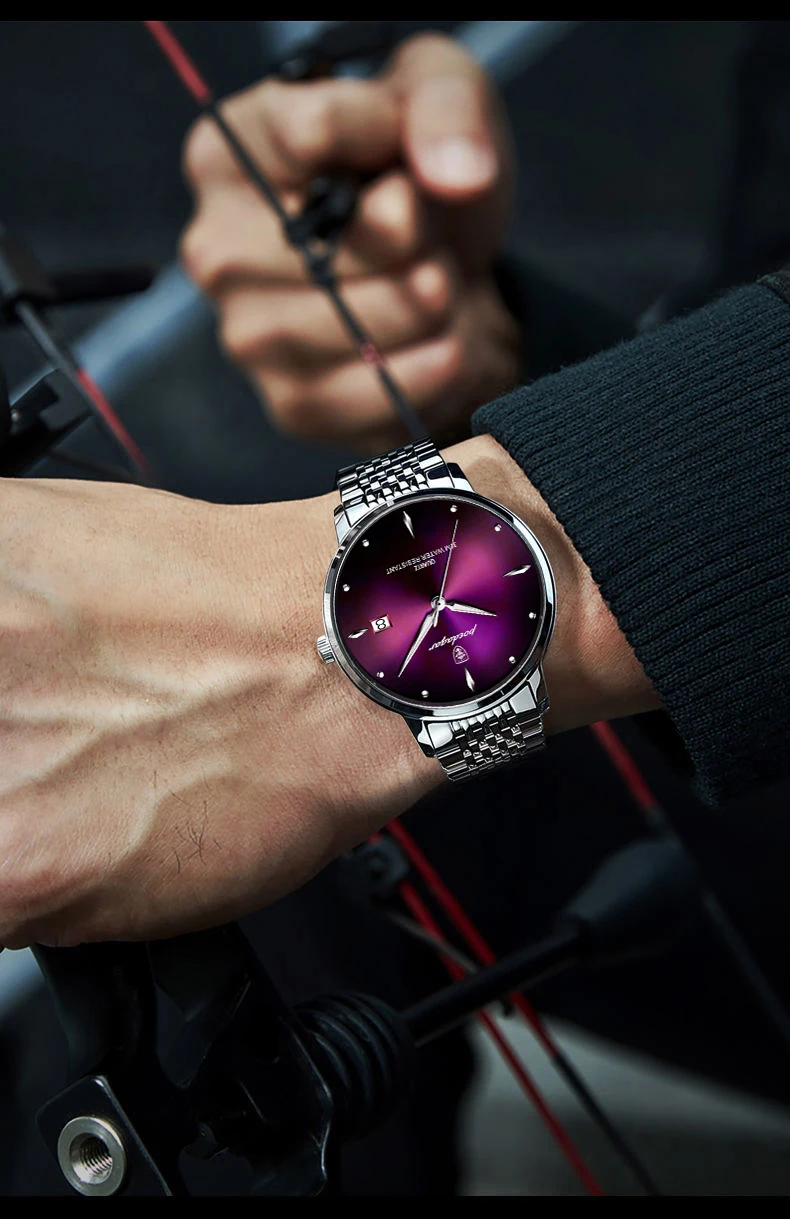POEDAGAR Luxus Sport Männer Uhr Wasserdicht Leucht Edelstahl Datum Armbanduhr Für Mann Quarzuhr Business herren Uhren – Detail 3