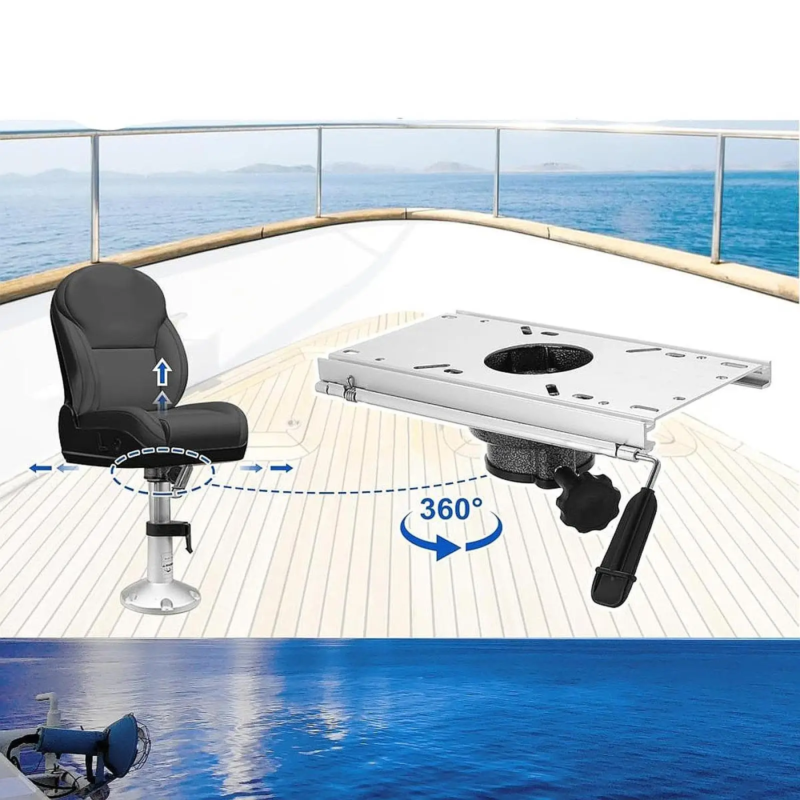 Boat Seat Pedestal Mount Plate Accessories Heavy Duty Spare Parts Practical Premium Portable Direct Replaces Easy to Install