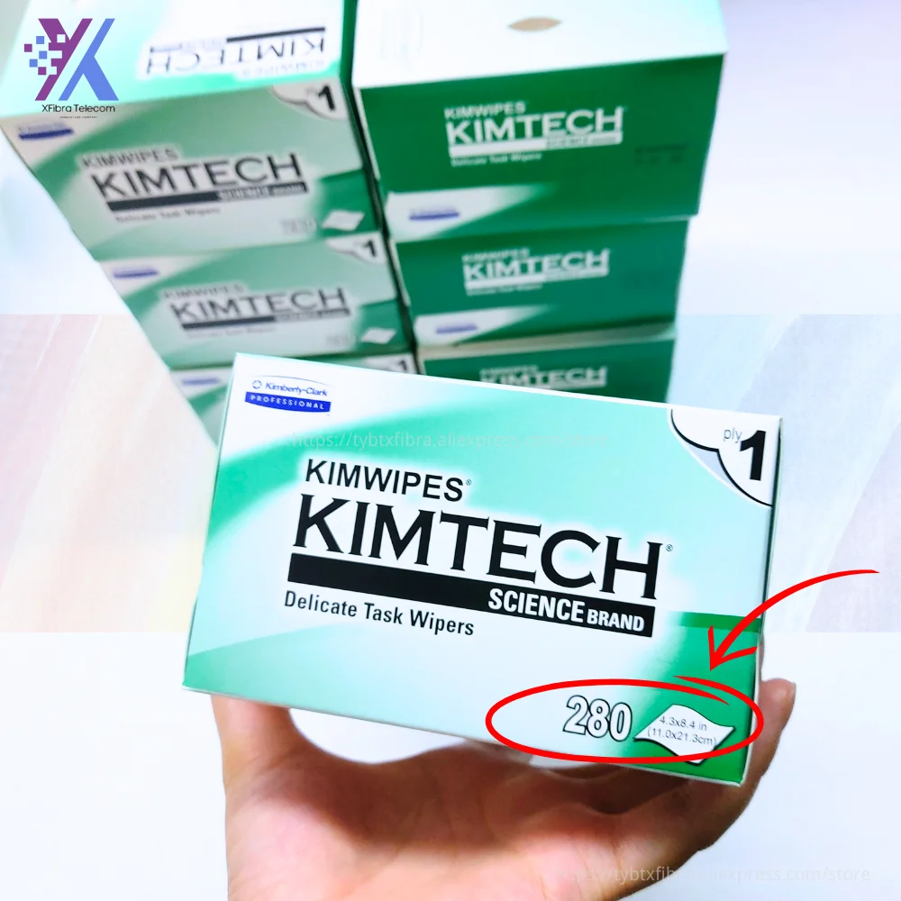 Kimperly Wipes, 280 sheets Kimtech Kimwipes Fiber Cleaning Paper, Optical Fiber Wiping Paper, Good Price