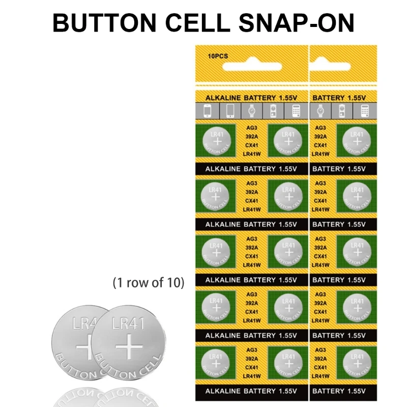 20pcs/10pcs High Capacity AG3 736 LR41 Button Cell Batteries for Lasts Electronic Device Use Power Supply Battery