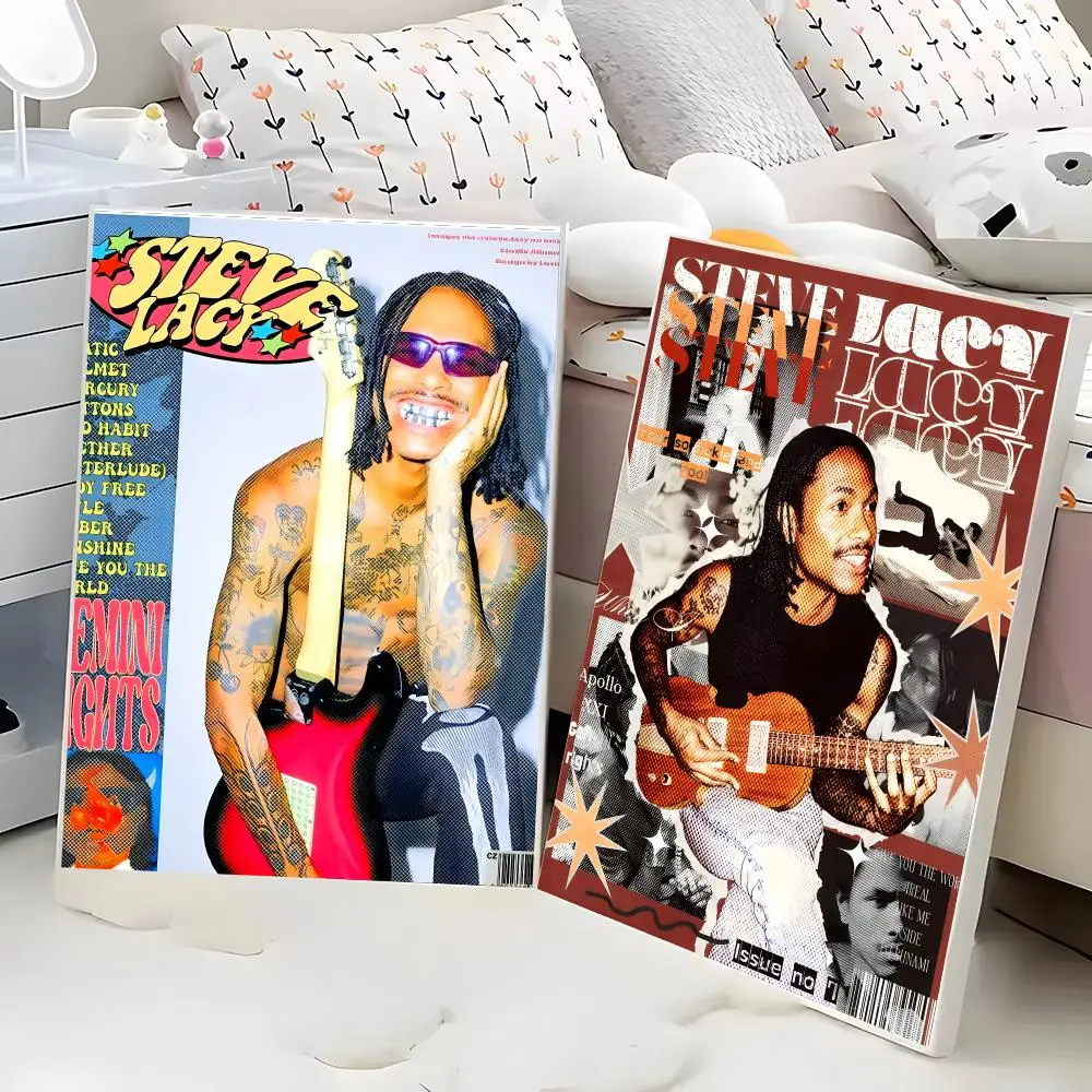 Musician Funky Rnb Steve Lacy Painting Calligraphy Poster Eco-Friendly Decor Vintage Office Frameless Canvas