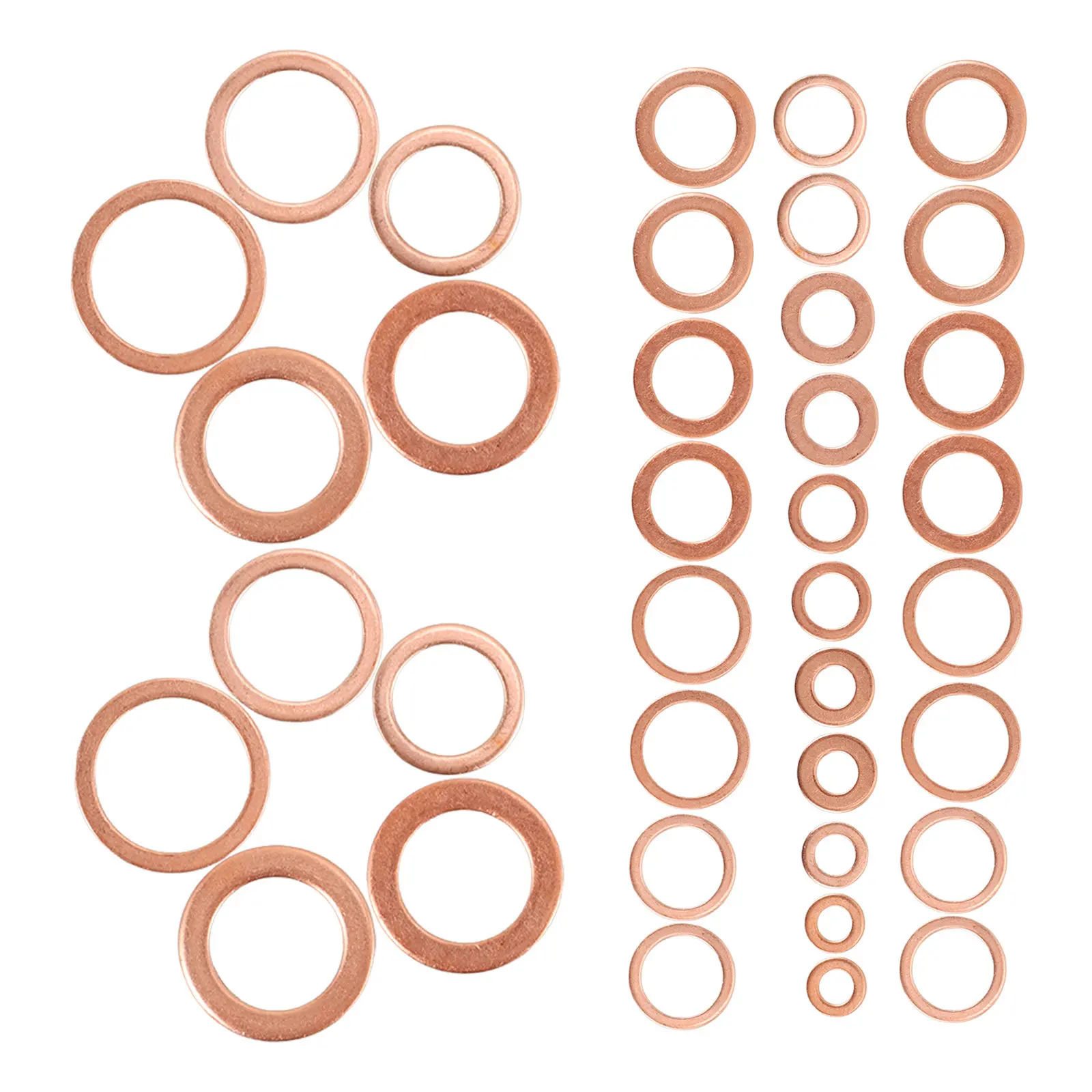 

Набор медных шайб: ассортимент уплотнительных шайб для сливной пробки масла, комплект прокладок, плоские уплотнительные шайбы M5 для замены моторного масла