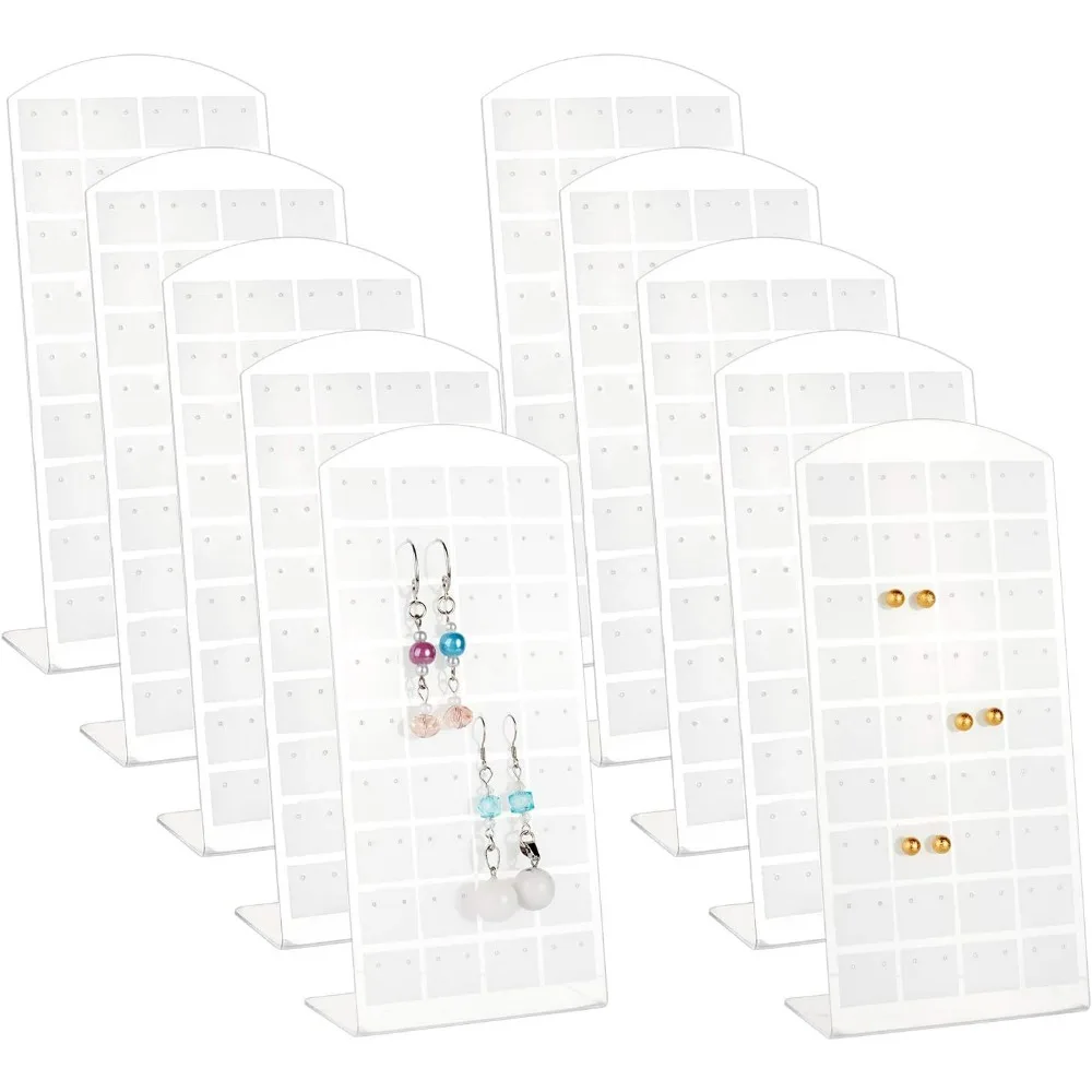 10 opakowań 72 otwory Uchwyt na kolczyki Organizer Akrylowy stojak na kolczyki Uchwyt na kolczyki Stojak na kolczyki Zestaw do robienia w kształcie litery L