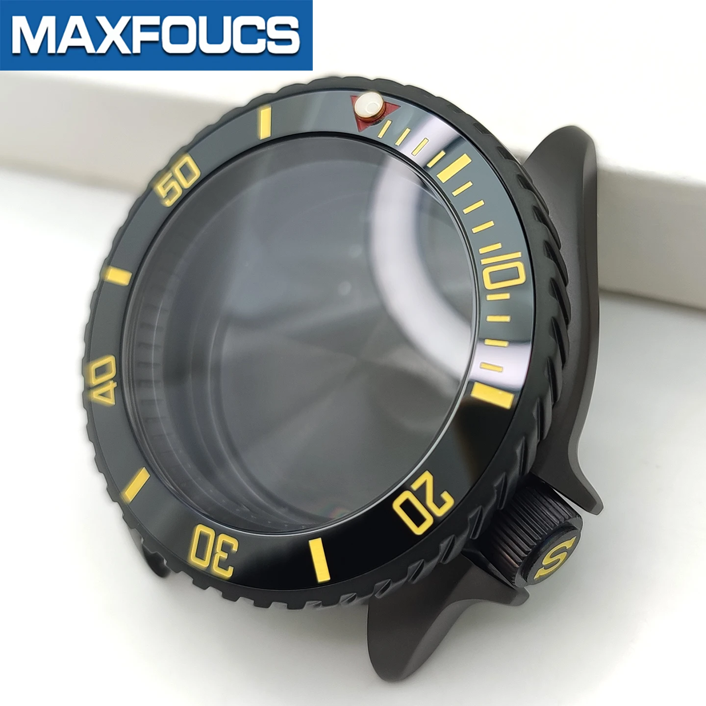 Turbine SKX 3.8 Uhrengehäuse-Set Schwarz Matt Passend für NH35/NH36/NH34 MOD Uhrengehäuse Teile Saphir-Einsatz Krone Kundenspezifisches Zubehör – Detail 21