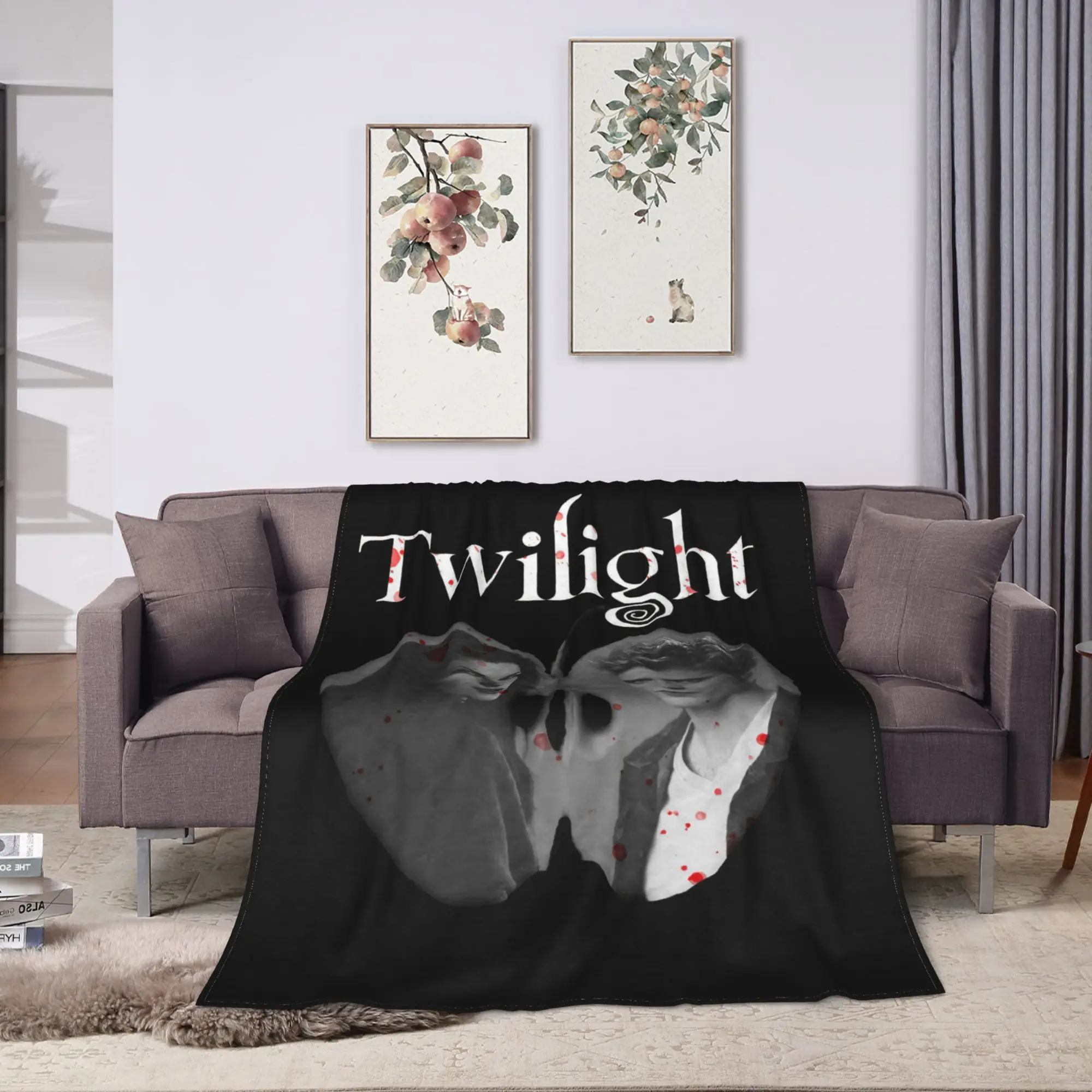 Twilight Saga Edward Bella Blanket  Travel Office Flannel Throw Blanket For Couch Chair Soft Design Quality Bedspread Gift
