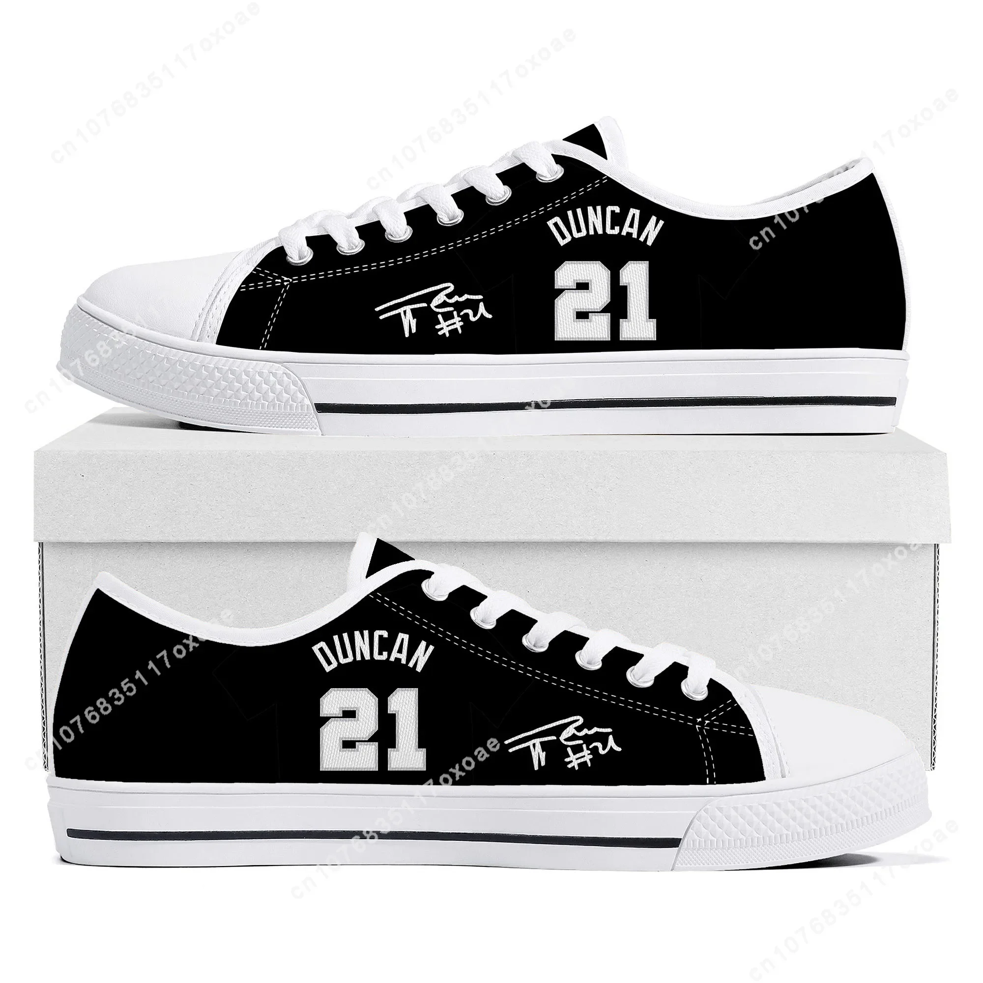 

Tim Duncan NO 21 basketball Low Top Sneakers Mens Womens Teenager High Quality Canvas Sneaker couple Casual Shoes Customize Shoe