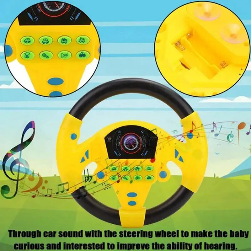 Kids Steering Wheel Toy Simulated Driving Controller With Light And Sound Developmental Learning Toy Funny Driving Toy