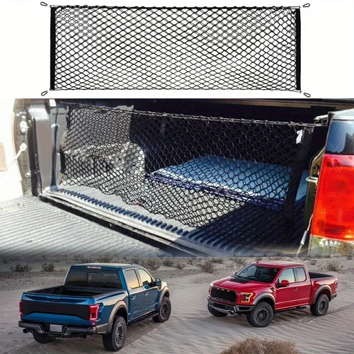 Imagen 2 del producto Red de carga para camioneta, cama para organizadores de maletero y almacenamiento adicional con 4 Metal, Silverdo, Ford F150 para GMC