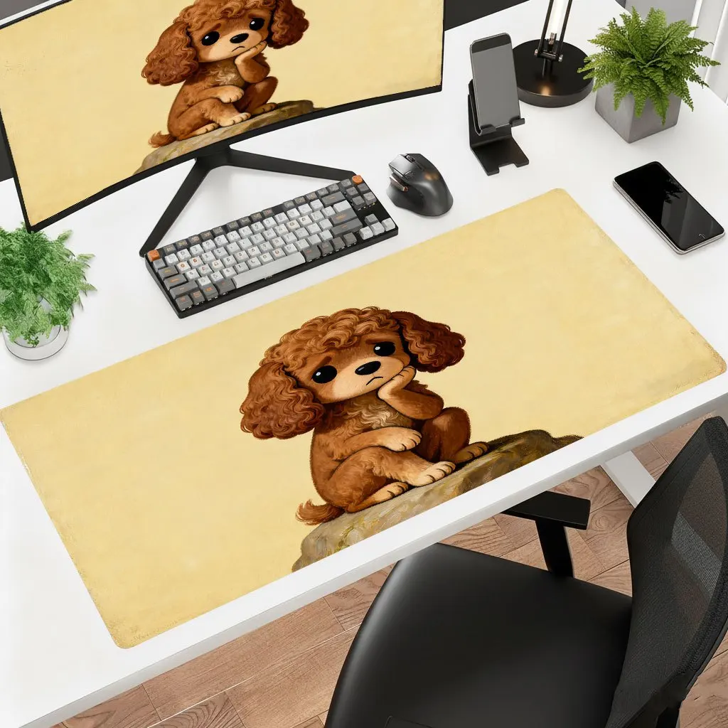 Brand Depressed Puppy Mouse Pad Iron Art Desk Mat Ultra-HD Non-Slip Rubber Backing Office Laptop Gaming Thick Desktop Pad