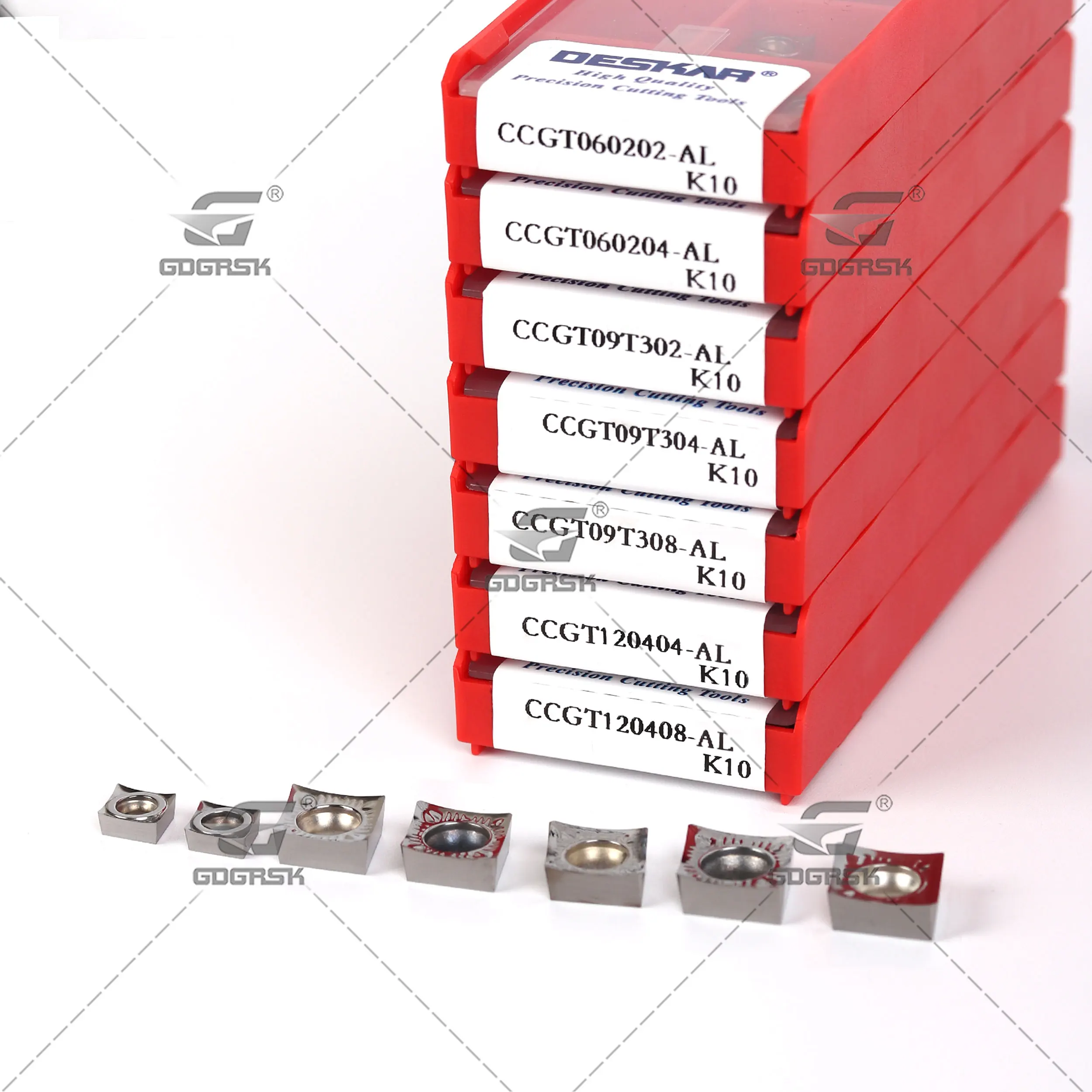 Imagem -03 - Deskar-cnc Torno Ferramentas para Processamento de Alumínio e Cobre Lâmina de Torneamento de Alumínio de Carboneto Ccgt060202 Ccgt09t304 Ccgt120408 al K10