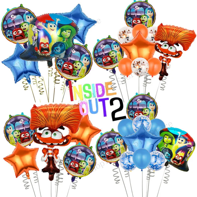 

Disney Inside Out 2 Party Balloon Set Children's Birthday Party Decorated Aluminum Film Balloons Cartoon Kids Toys Gifts