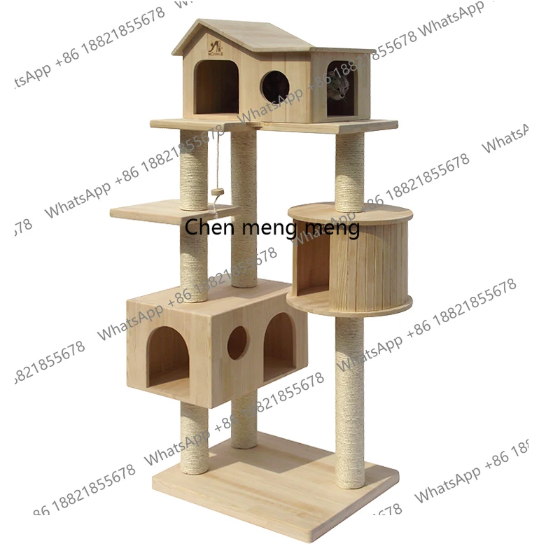 

Big cat climbing frame Wooden climbing frame Cat tree cage Villa Cat supplies Furniture