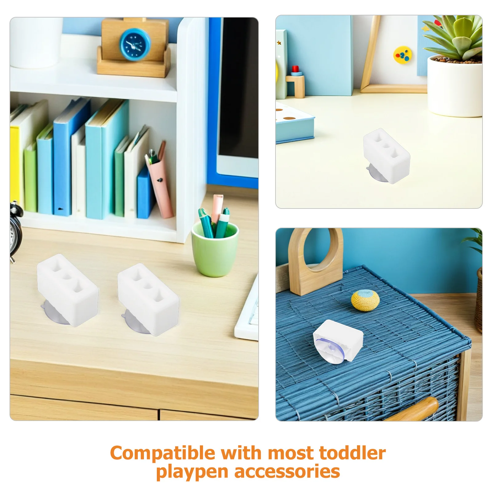 6 Stück Rutschfeste Laufstall-Verbinder Starke Saugkraft Kunststoff-Befestigungen für Kinderspielbereich Zaun-Stabilisator Hardware