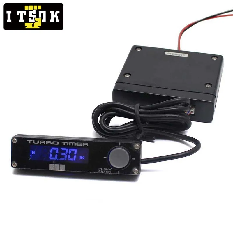 مؤقت توربو لسيارة السباق من النوع 0 شاشة LED رقمية عالمية أبيض وأحمر وأزرق مع شعار HK S #2