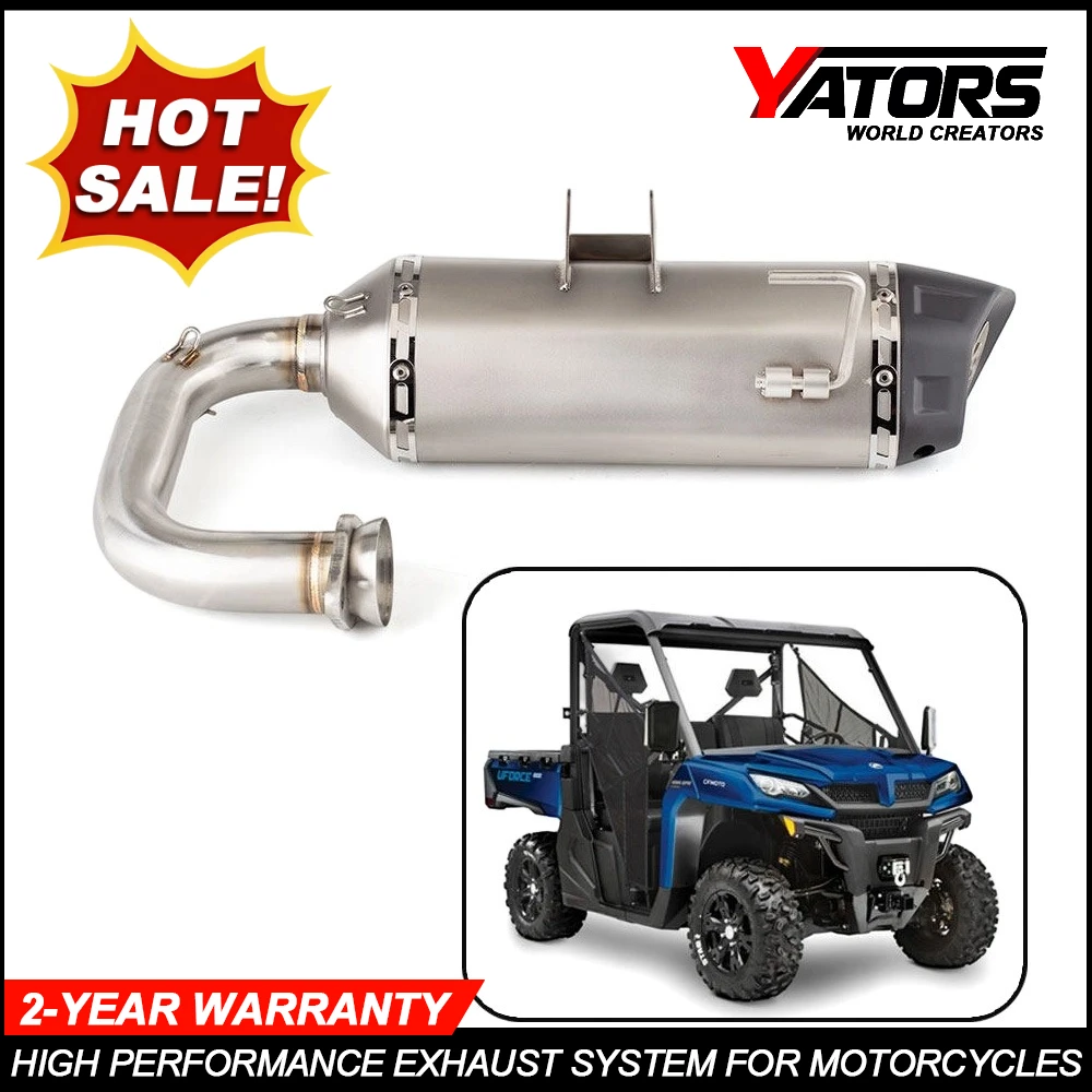 

For CF MOTO UFORCE 1000 2019-2024 For CFMOTO UFORCE 1000 Motorcycle Escape Slip-on UTV Exhaust Muffler With Link Pipe