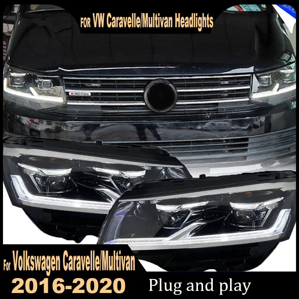 Car Headlight FOR Volkswagen Caravelle 2016 2017 2018-2022 Multivan T6 Projector Lens Head Lamp LED Car Stuff Auto Accessory