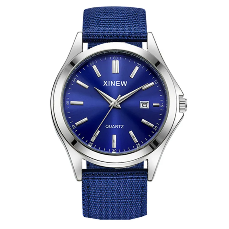 Reloj Hombre XINEW Brand Boys Watches Men Students Fashion Nylon Band Gifts Date Quartz Watch Relogio Masculino Montre Homme