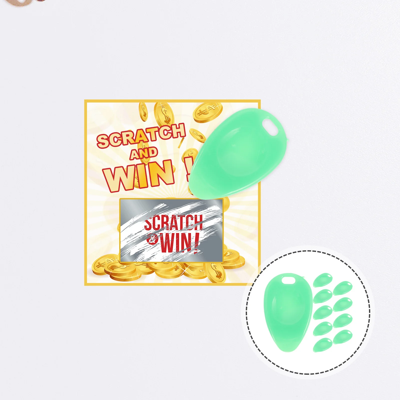 

10Pcs Lottery Scraper Tool Comfortable Handle Scratch Off Tool Plastic Scratcher for Ticket Cleaning Scratcher