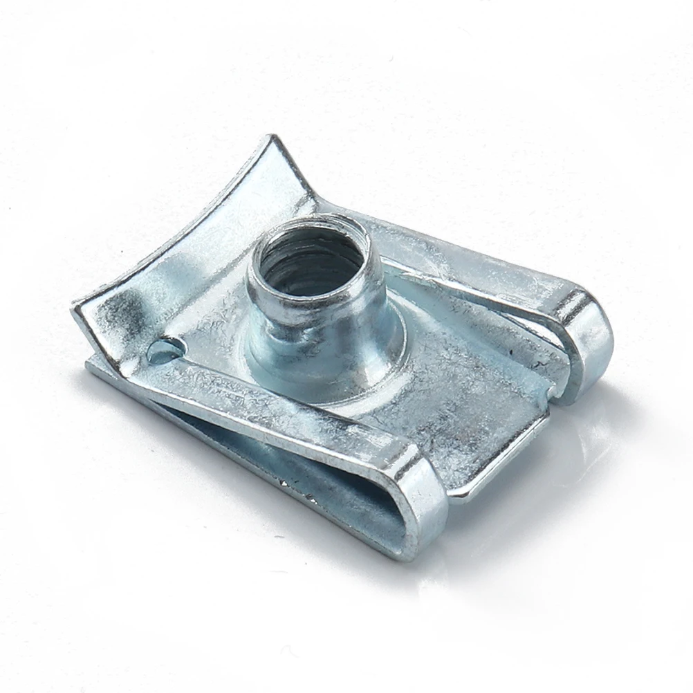 

100Pcs U Nut Fasteners Manganese Steel Motorcycle Fairing Panel Clips High Strength Elastic Trim Bumper Wire Fixing Self Tapping