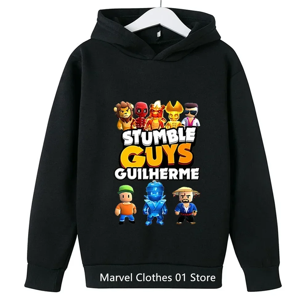 2023 Autumn New Game STUMBLE GUYS Hoodie Kids Knitted Sweatshirts Baby Girls Cartoon Pullover Clothes Boys Hoody Outerwear