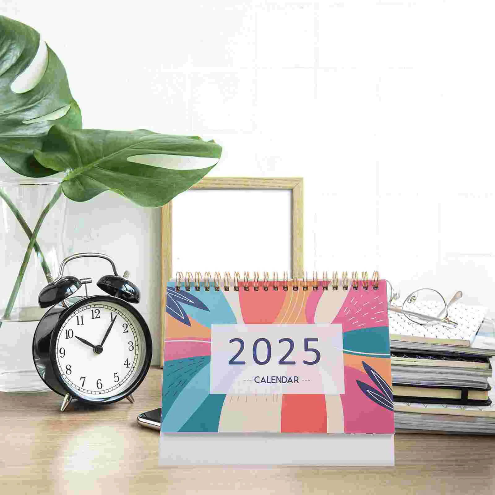 2025 calendário mesa suporte ano planejador estilo ocidental calendários ferro papel acadêmico flip