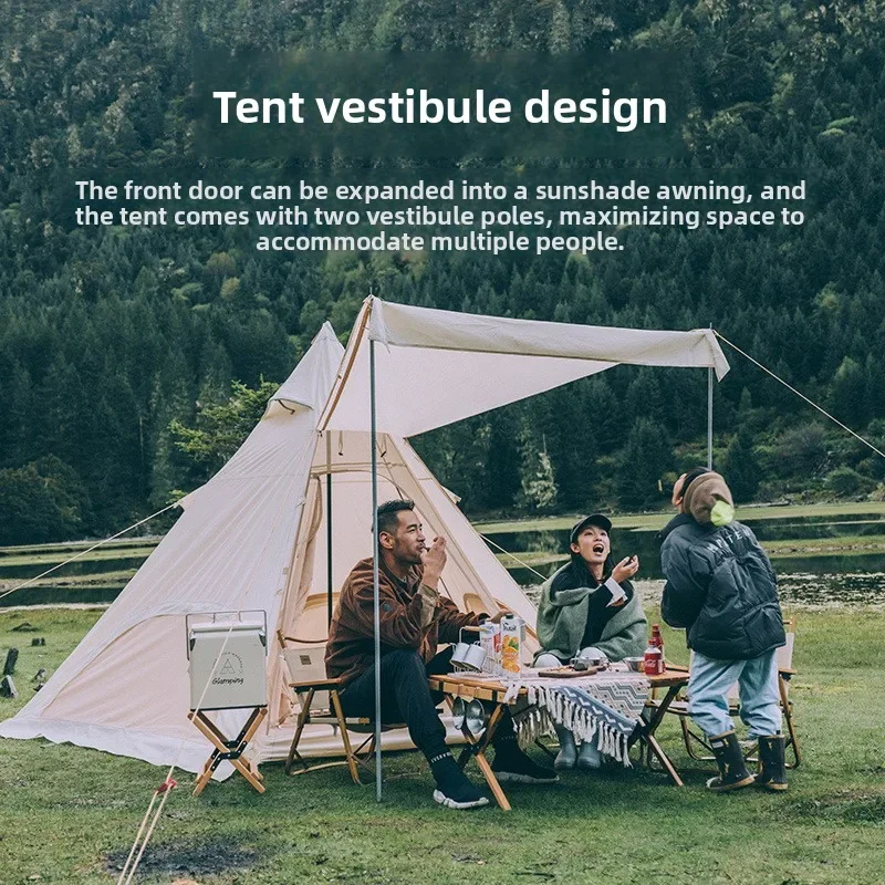 Outdoor Indian Tent Pyramid Exquisite Camping Thickened Rainproof Picnic Camping Gear