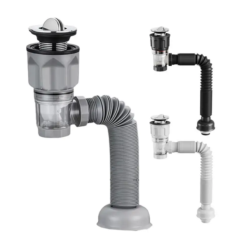 Flexible Sink Drain Pipe Expandable Anti-Odor Drain Outlet Hose Seamless Connection Adjustable Wash Basin Sink Drain Hose