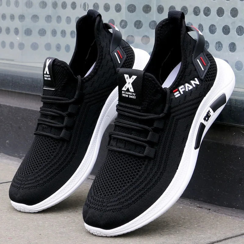 Mens Sports Shoes New Summer White Casual Shoes Lightweight Soft Breathable Non-slip Walking Sneakers Fashion Male Running Shoes