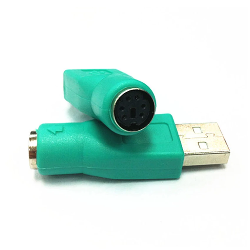 2 قطعة PS/2 أنثى إلى USB ذكر محول محول موصل للكمبيوتر لوحة المفاتيح الماوس #6