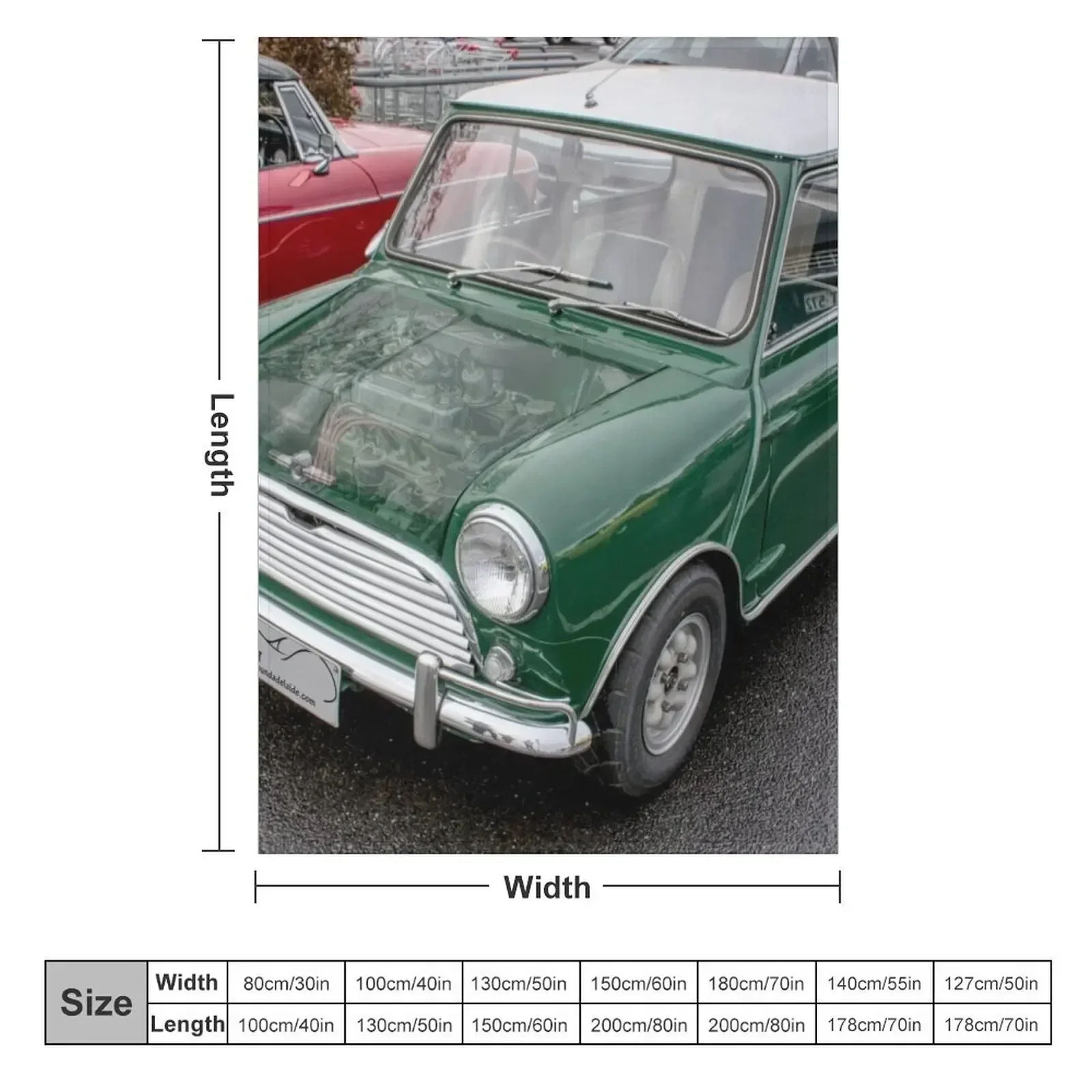 Coffee n Classics Misted bonnet Morris Mini Cooper Throw Blanket Hairys Flannel Fabric Giant Sofa Tourist Weighted Blankets