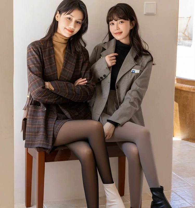 Women Fleece Leggings Warm Sexy High Elastic Translucent Pantyhose Sliming Thick Velvet Stockings Fashion Streetwear Pants