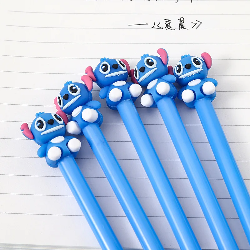 Stylos gel de style en caoutchouc souple de dessin animé créatif, stylo de signature mignon d'étudiant, cadeaux de papeterie de bureau, vente en gros, 12/60 pièces